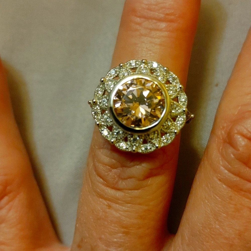 New kunzite cz sterling silver ring